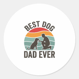 Bester Hunde-Vater Aller Zeiten Vintage-Sonnenunte Runder Aufkleber