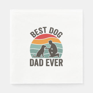 Bester Hunde-Vater Aller Zeiten Vintage-Sonnenunte Serviette