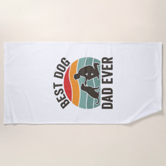 Bester Hunde-Vater Aller Zeiten Vintage-Sonnenunte Strandtuch