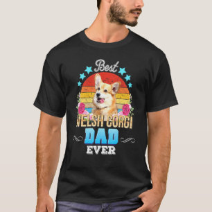 Bester Hunde-Vater Aller Zeiten Welsh Corgi Floral T-Shirt