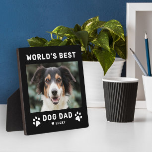 Bester Hunde-Vater der Welt Schwarzes Haustier-Fot Fotoplatte