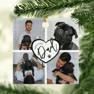 Bester Hunde-Vater Fotocollage Ornament Aus Metall