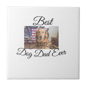 Bester Hunde-Vater jemals füge Haustier Name Foto Fliese