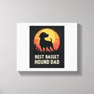 Bester Hunde-Vater Papa - Vintage Basset Hound T-S Leinwanddruck