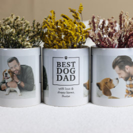 Bester Hunde-Vater-Pfotenabdruck 2-Foto-Tasse Kaffeetasse
