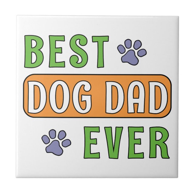 Bester Hunde-Vater überhaupt Fliese (Vorderseite)