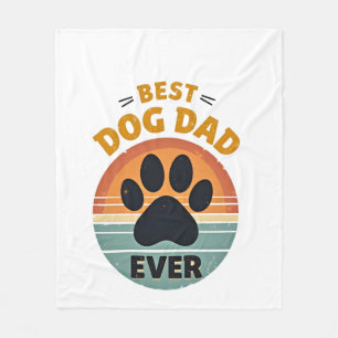 Bester Hunde-Vater überhaupt Vintage Retro Pfote S Fleecedecke