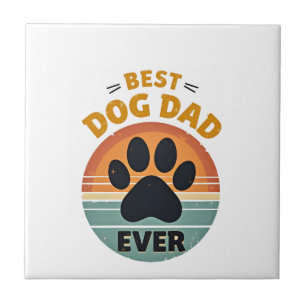 Bester Hunde-Vater überhaupt Vintage Retro Pfote S Fliese