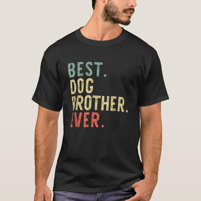 Bester Hundebruder je Vintages Retro T Shirt (Vorderseite)