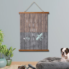 Bester Hundehüttenhirsch je Holztäfelung Wandteppich Mit Holzrahmen