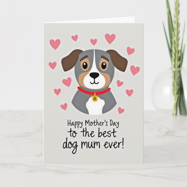 Bester Hundemutter Muttertagskarte Karte (Vorderseite)