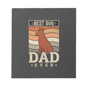 Bester Hundepapa Aller Zeiten Retro-Silhouette Notizblock