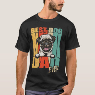 Bester Hundepapa Aller Zeiten Weißer Pug Vatertag T-Shirt