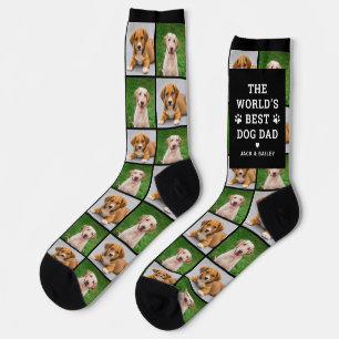 Bester Hundepapa der Welt 2 Fotocollage Socken