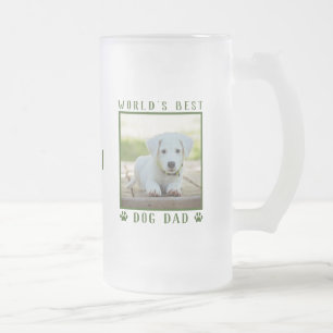 Bester Hundepapa der Welt Grüne Pfotenabdrücke Nam Mattglas Bierglas