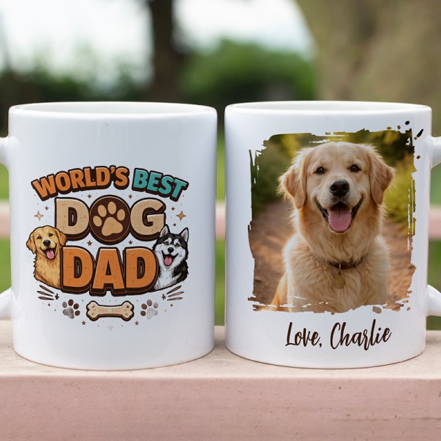 Bester Hundepapa der Welt | Maßgeschneiderter Vate Tasse (World’s Best Dog Dad | Custom Father’s Day Mug
)