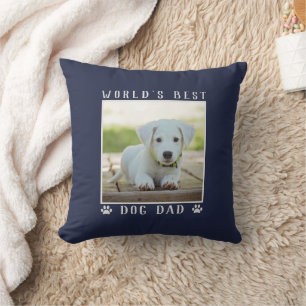 Bester Hundepapa der Welt Pfotenabdrücke Haustierf Kissen