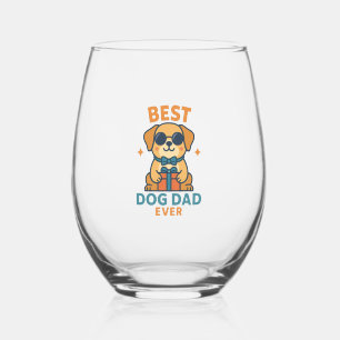 Bester Hundepapa Ever � Lustiges Vatertags-Hunde-S Weinglas Ohne Stiel