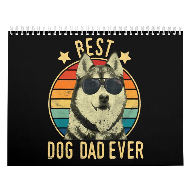 Bester Hundepapa | Geschenk für sibirischen Husky  Kalender (Titelbild)