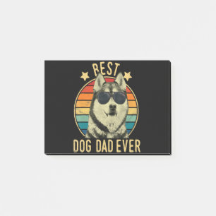Bester Hundepapa   Geschenk für sibirischen Husky  Post-it Klebezettel
