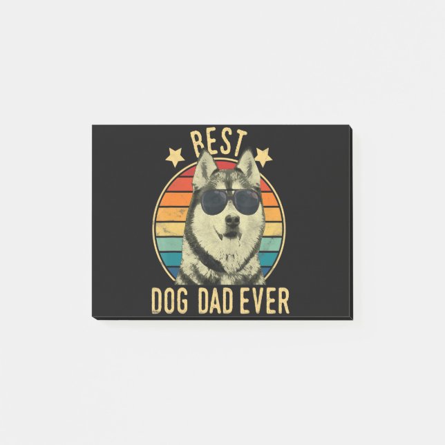 Bester Hundepapa | Geschenk für sibirischen Husky  Post-it Klebezettel (Vorderseite)
