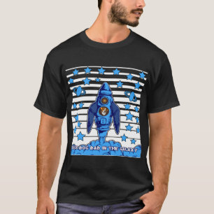 Bester Hundepapa im Weltraum-Raketen-Geschenk T-Shirt