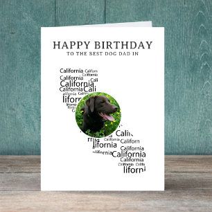 Bester Hundepapa in Kalifornien Foto Geburtstag Feiertagskarte