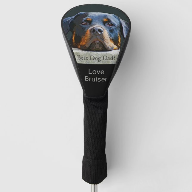 Bester Hundepapa Personalisiert Golf Headcover (Vorderseite)