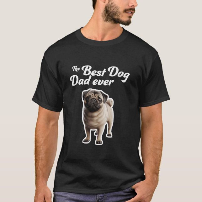 Bester Hundepapa überhaupt - Pug T-Shirt (Vorderseite)