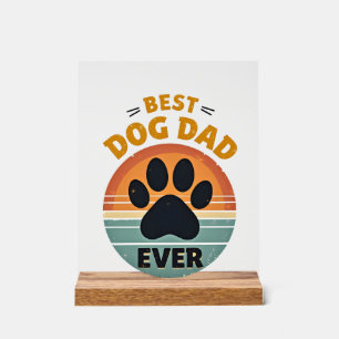 Bester Hundepapa überhaupt Vintage Retro Pfote Son Acrylschild