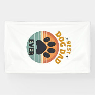 Bester Hundepapa überhaupt Vintage Retro Pfote Son Banner