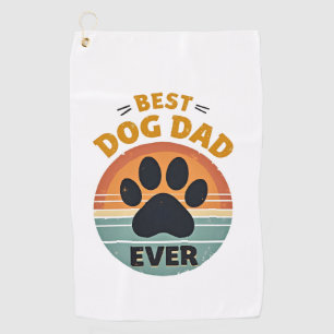 Bester Hundepapa überhaupt Vintage Retro Pfote Son Golfhandtuch