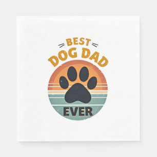 Bester Hundepapa überhaupt Vintage Retro Pfote Son Serviette