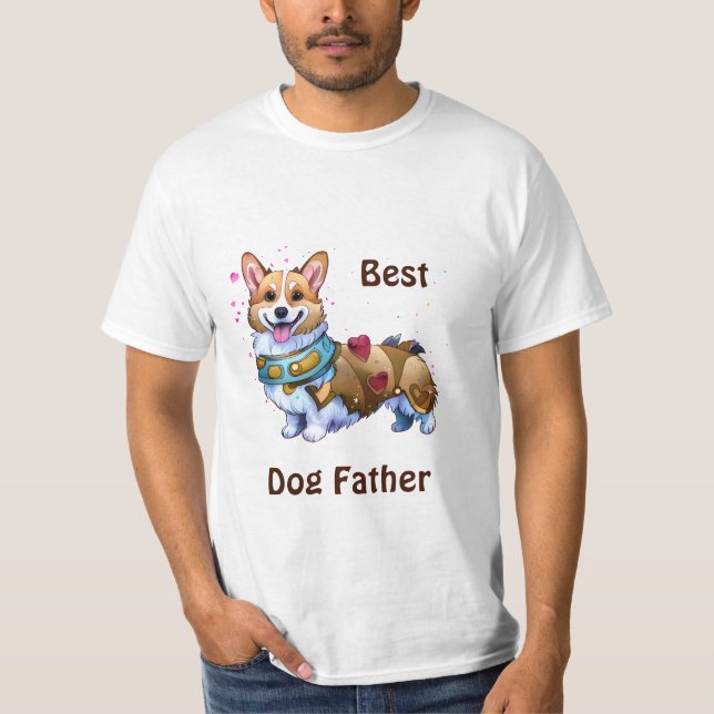 Bester Hundevater Corgi für eine positive Stimmung T-Shirt (Vorderseite)