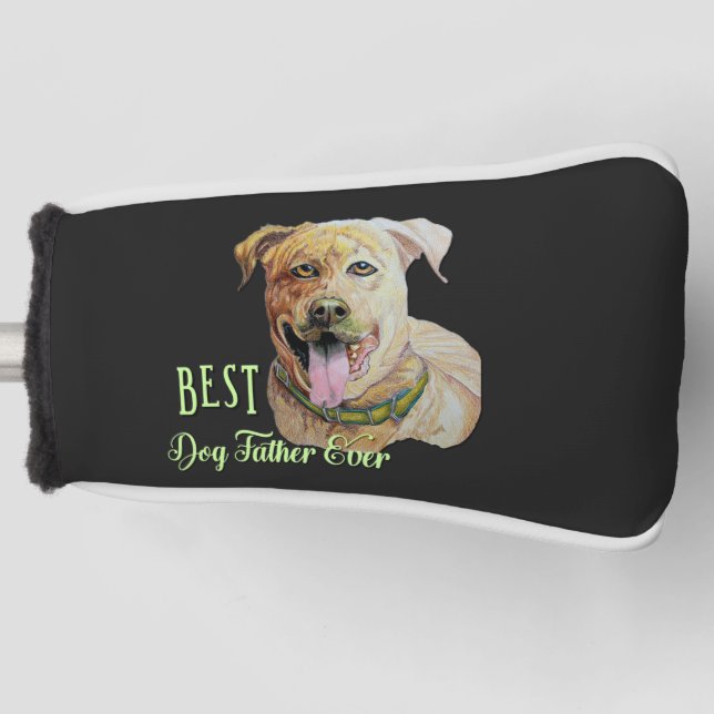Bester Hundevater je Pit Bull Brindle Dark  Golf Headcover (Vorderseite)