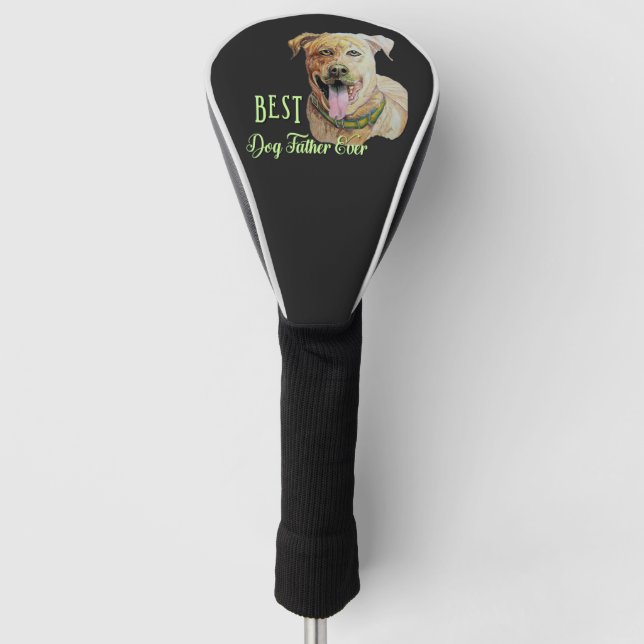 Bester Hundevater je Pit Bull Brindle Dark  Golf Headcover (Vorderseite)
