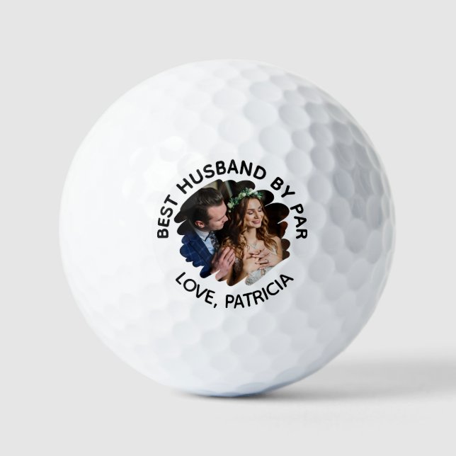 Bester Husband für Par mit benutzerdefiniertem Fot Golfball (Vorderseite)