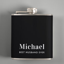 Bester Husband je Monogram Black Flachmann