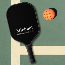 Bester Husband je Monogram Black Pickleball Schläger