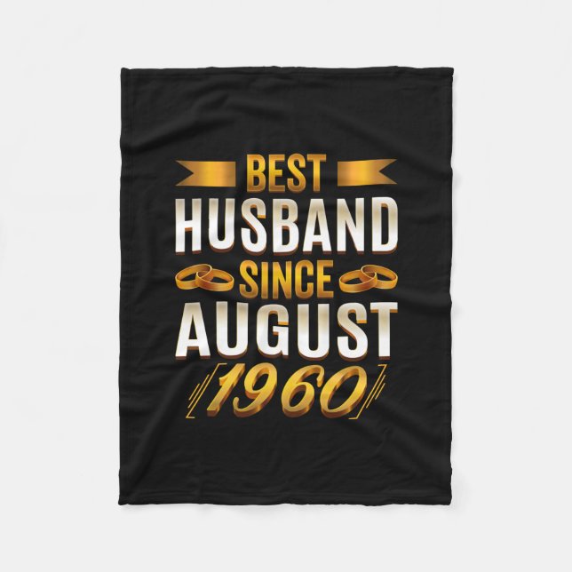 Bester Husband seit August 1960 - Funny 60. Fleecedecke (Vorderseite)
