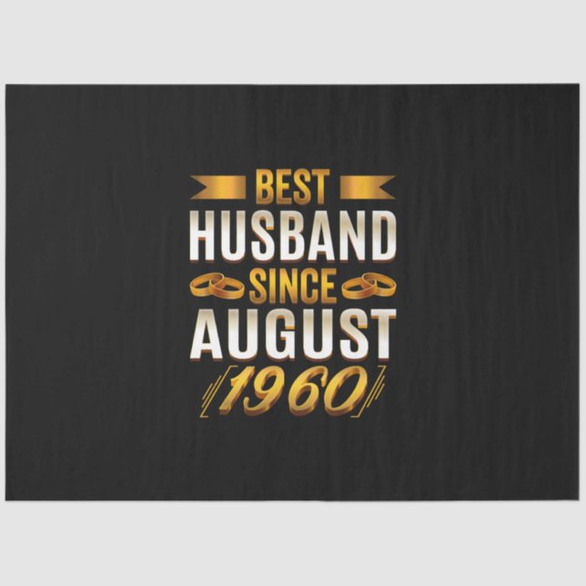 Bester Husband seit August 1960 - Funny 60. Seidenpapier (Vorderseite)