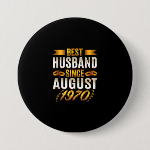 Bester Husband seit August 1970 - Funny 50. Button