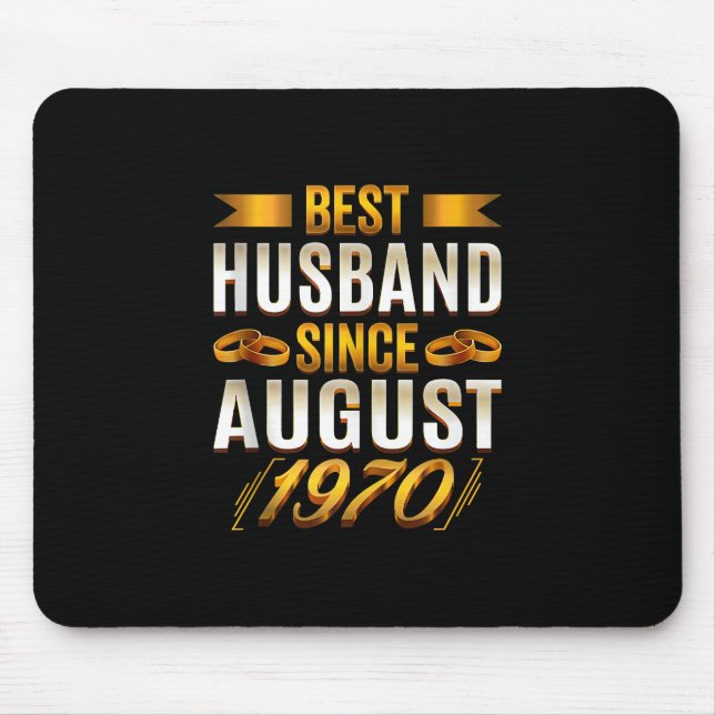 Bester Husband seit August 1970 - Funny 50. Mousepad (Vorne)