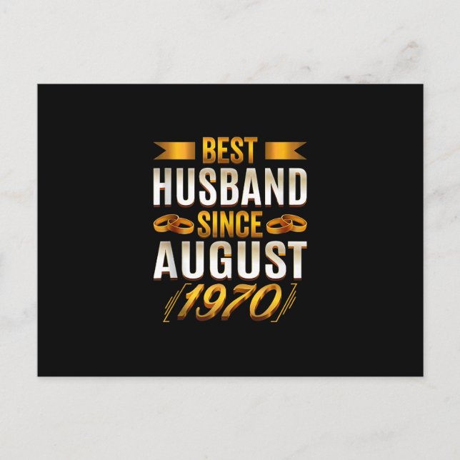 Bester Husband seit August 1970 - Funny 50. Postkarte (Vorderseite)