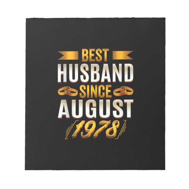 Bester Husband seit August 1978 - Funny 42. Notizblock (Vorderseite)