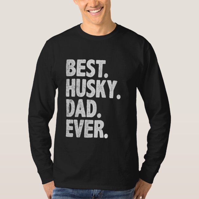 Bester Husky-Vater je Funny Dog Besitzer Daddy Coo T-Shirt (Vorderseite)
