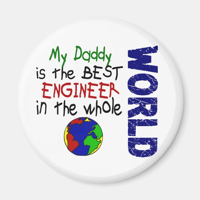 Bester Ingenieur in Welt 2 (Daddy) Magnet (Vorne)