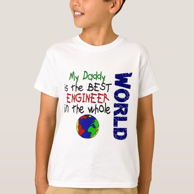 Bester Ingenieur in Welt 2 (Daddy) T-Shirt (Vorderseite)