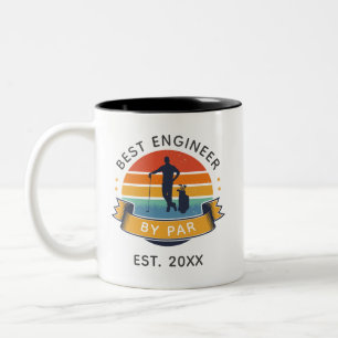 Bester Ingenieur nach Par-Kollege Geburtstag Golf Zweifarbige Tasse