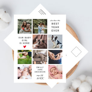Bester Jahr Aller Zeiten Moderne New Baby Foto Col Postkarte